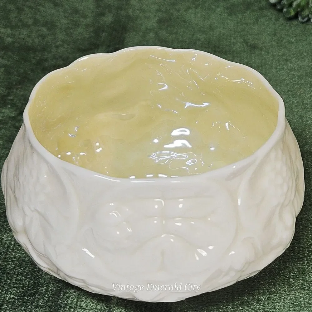 Vtg Belleek Lotus Open Sugar Bowl Yellow Interior 3rd Mark 1926-1946 Ireland